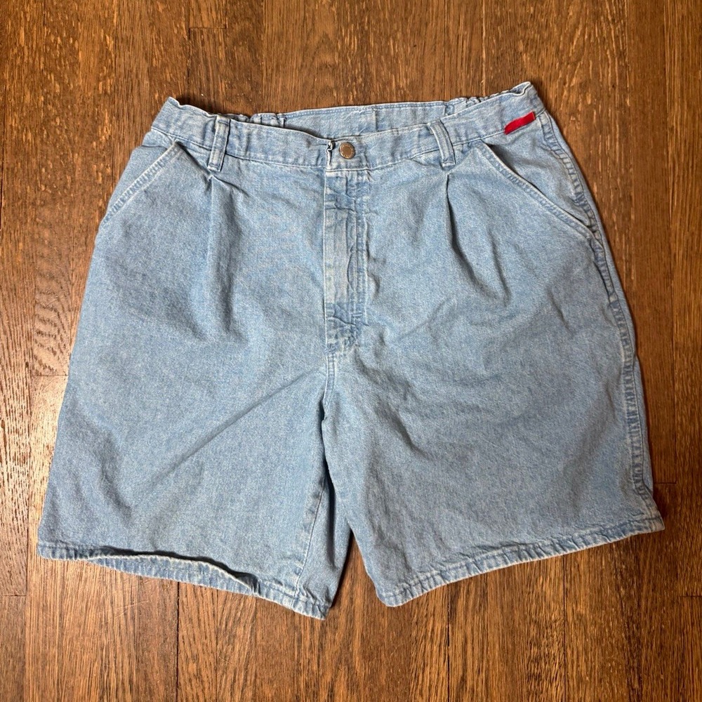 Vintage Wrangler Men's Light Wash Denim Shorts 100% Cotton 5-Pocket Button Logo